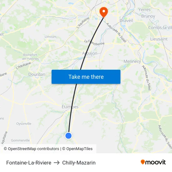 Fontaine-La-Riviere to Chilly-Mazarin map
