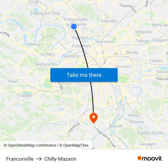 Franconville to Chilly-Mazarin map