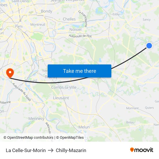 La Celle-Sur-Morin to Chilly-Mazarin map