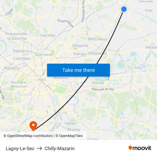 Lagny-Le-Sec to Chilly-Mazarin map