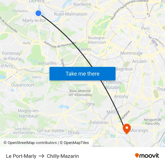 Le Port-Marly to Chilly-Mazarin map