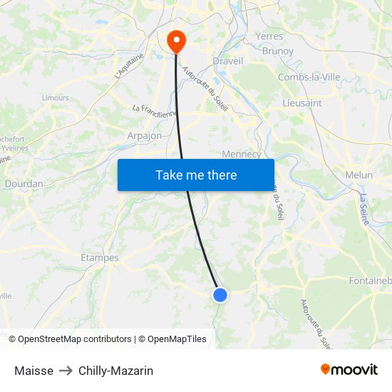 Maisse to Chilly-Mazarin map