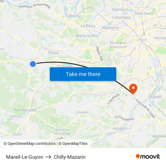Mareil-Le-Guyon to Chilly-Mazarin map