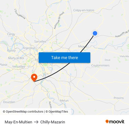 May-En-Multien to Chilly-Mazarin map