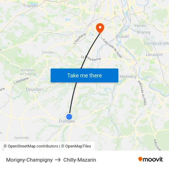 Morigny-Champigny to Chilly-Mazarin map