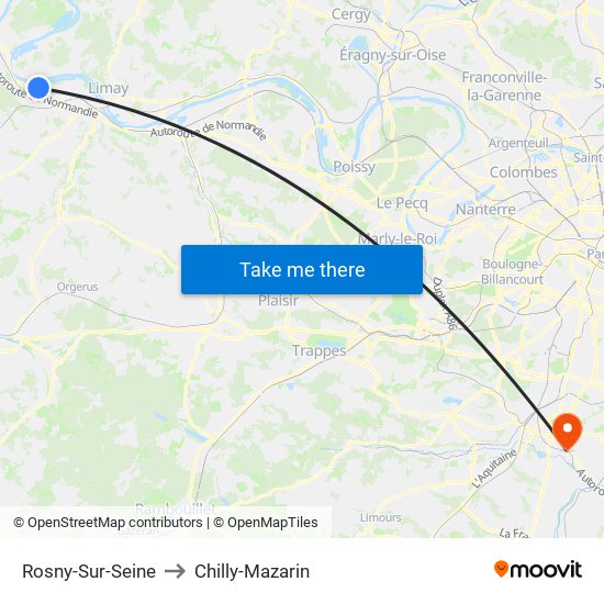 Rosny-Sur-Seine to Chilly-Mazarin map