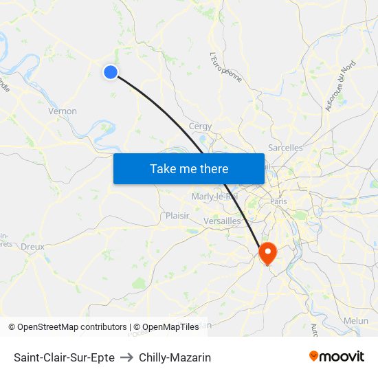 Saint-Clair-Sur-Epte to Chilly-Mazarin map