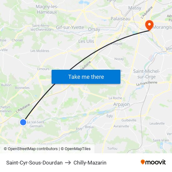 Saint-Cyr-Sous-Dourdan to Chilly-Mazarin map
