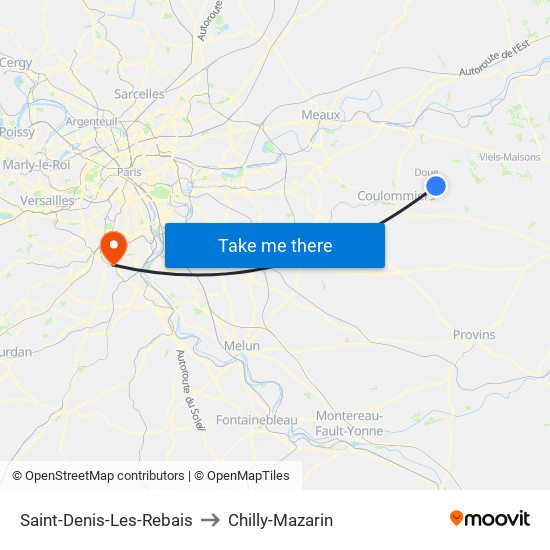 Saint-Denis-Les-Rebais to Chilly-Mazarin map