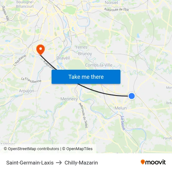 Saint-Germain-Laxis to Chilly-Mazarin map