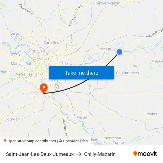 Saint-Jean-Les-Deux-Jumeaux to Chilly-Mazarin map