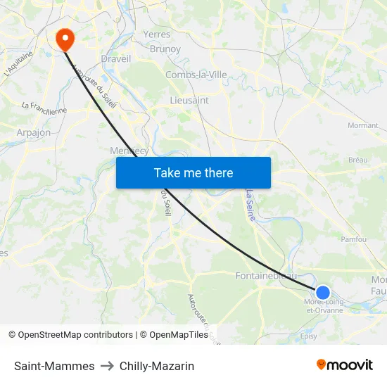 Saint-Mammes to Chilly-Mazarin map