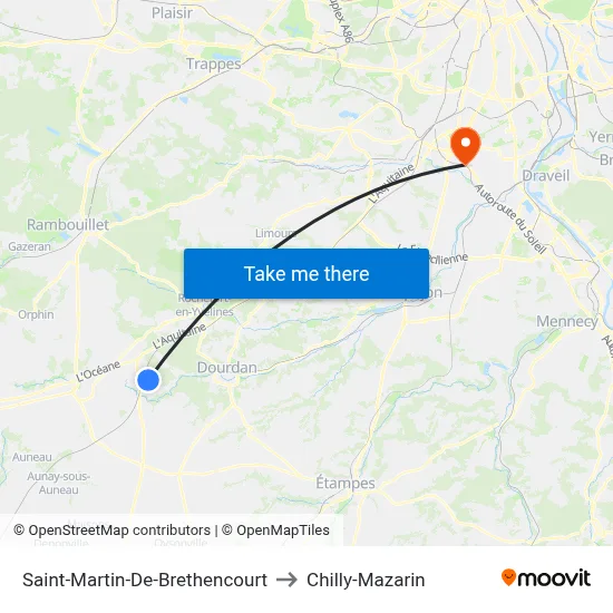 Saint-Martin-De-Brethencourt to Chilly-Mazarin map