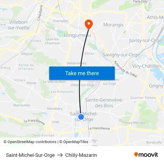 Saint-Michel-Sur-Orge to Chilly-Mazarin map