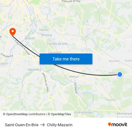 Saint-Ouen-En-Brie to Chilly-Mazarin map