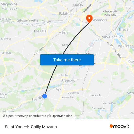 Saint-Yon to Chilly-Mazarin map