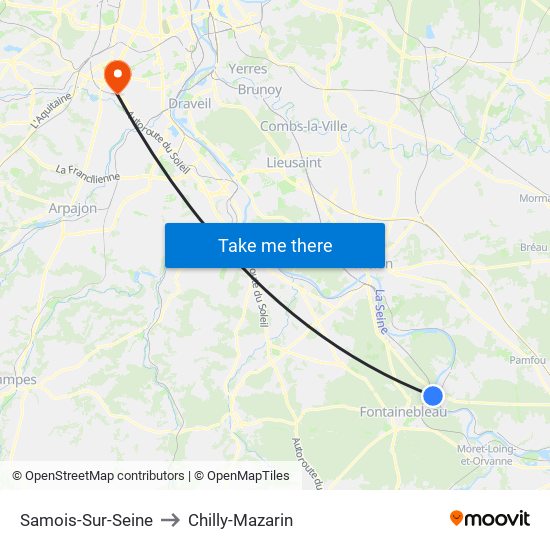 Samois-Sur-Seine to Chilly-Mazarin map