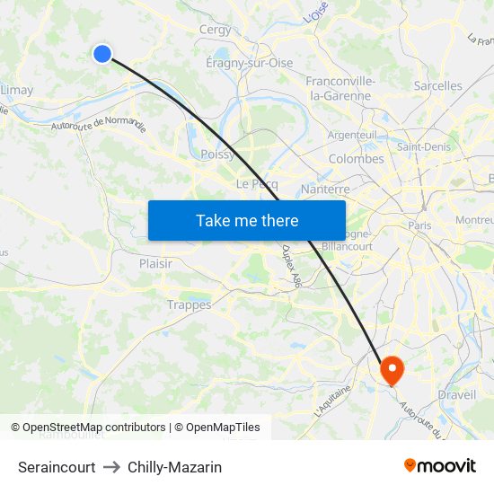 Seraincourt to Chilly-Mazarin map
