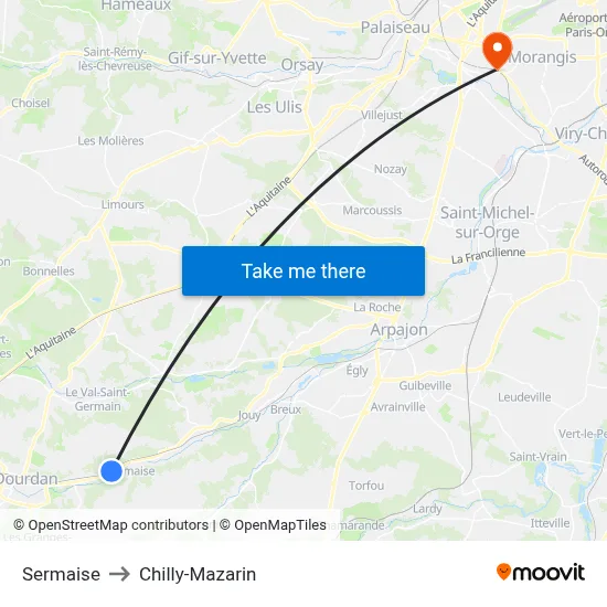 Sermaise to Chilly-Mazarin map