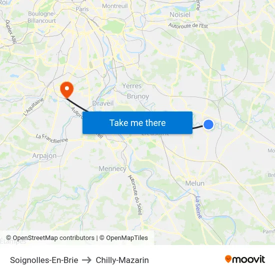 Soignolles-En-Brie to Chilly-Mazarin map