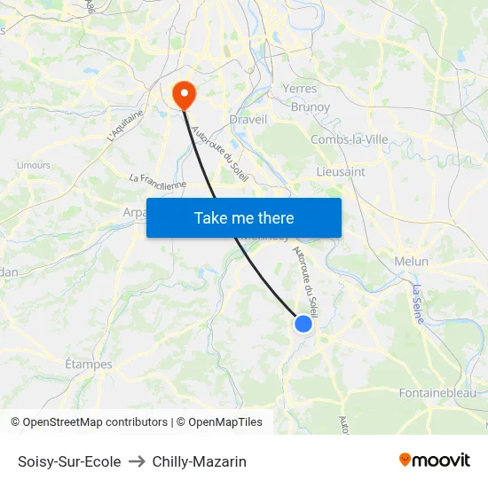 Soisy-Sur-Ecole to Chilly-Mazarin map
