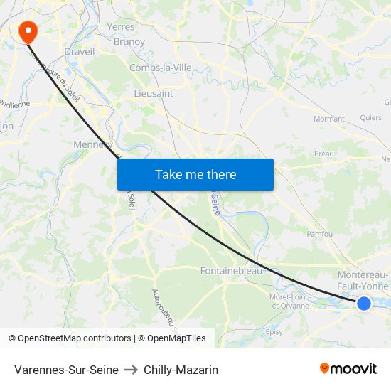 Varennes-Sur-Seine to Chilly-Mazarin map