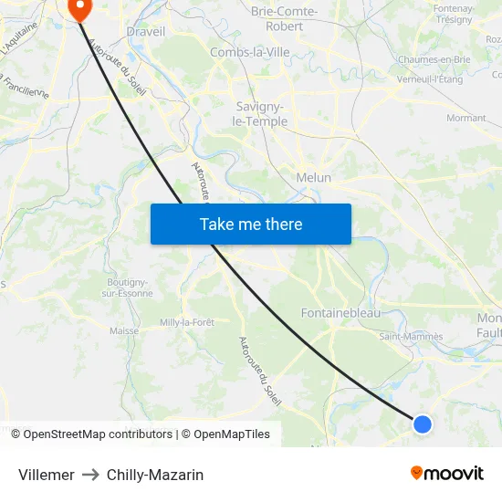Villemer to Chilly-Mazarin map