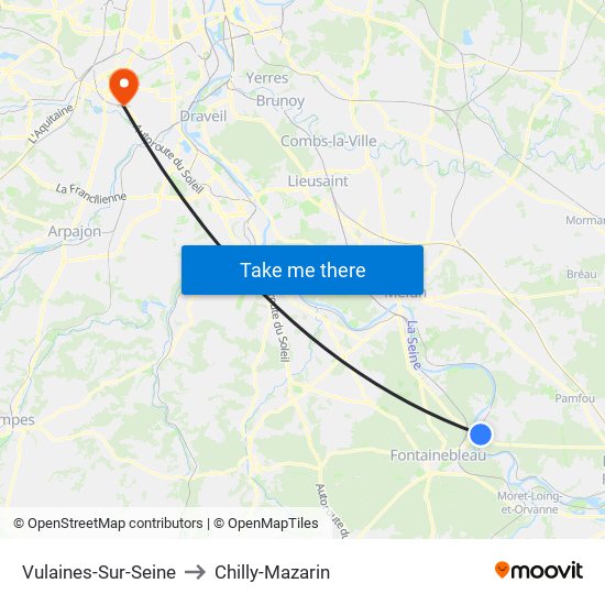 Vulaines-Sur-Seine to Chilly-Mazarin map