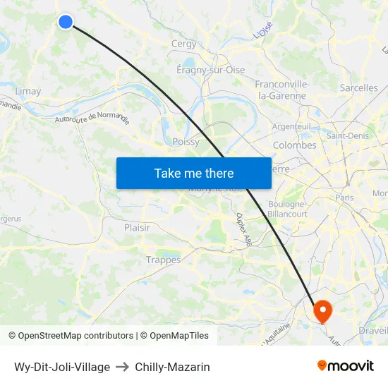Wy-Dit-Joli-Village to Chilly-Mazarin map