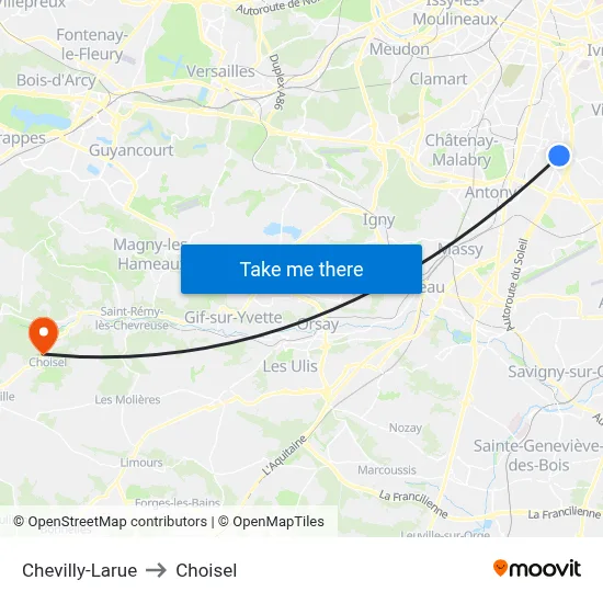 Chevilly-Larue to Choisel map