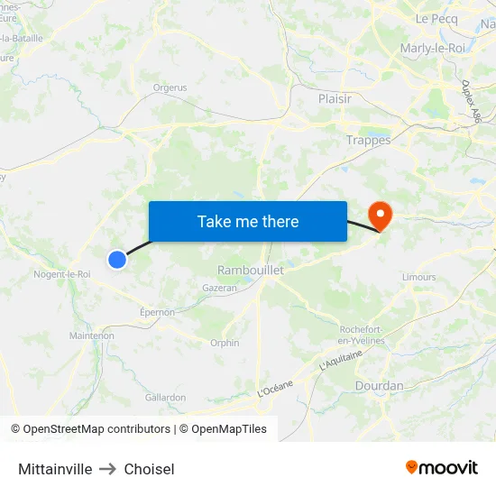 Mittainville to Choisel map