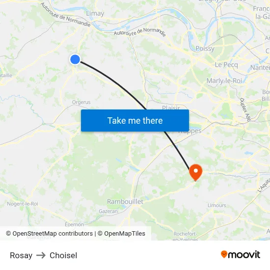 Rosay to Choisel map