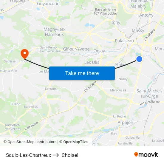 Saulx-Les-Chartreux to Choisel map