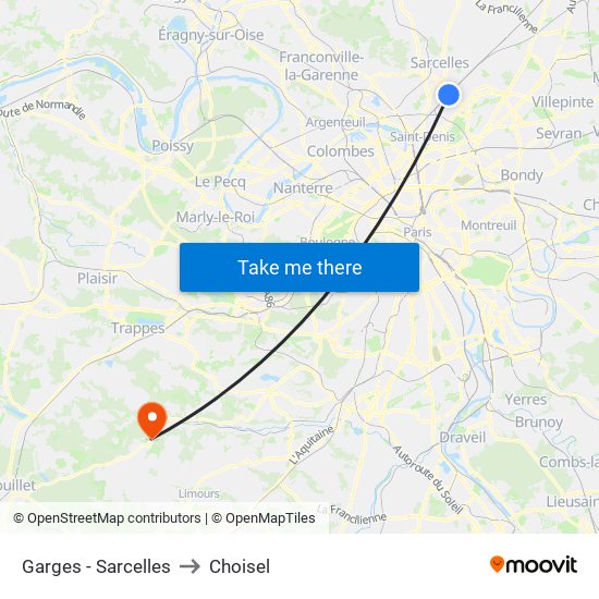 Garges - Sarcelles to Choisel map
