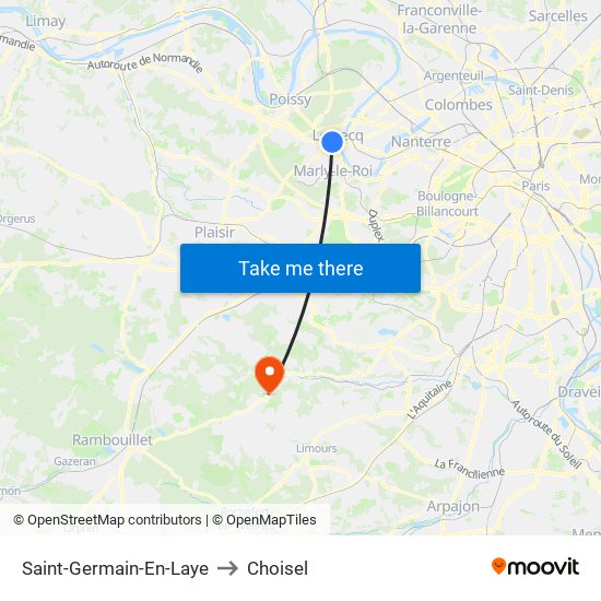Saint-Germain-En-Laye to Choisel map
