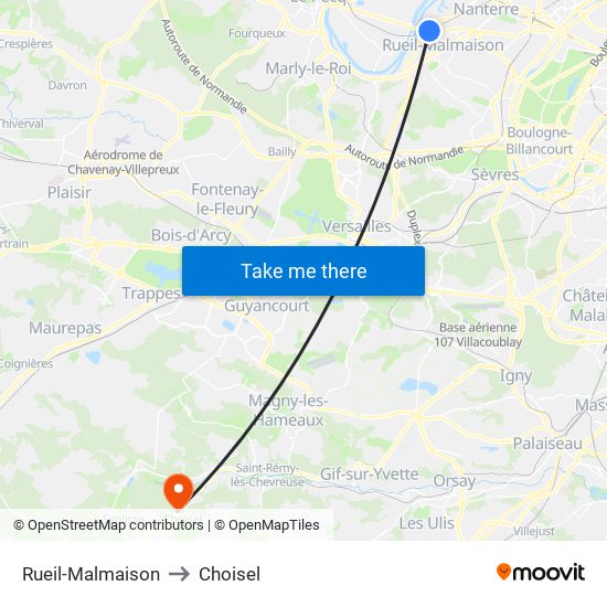 Rueil-Malmaison to Choisel map