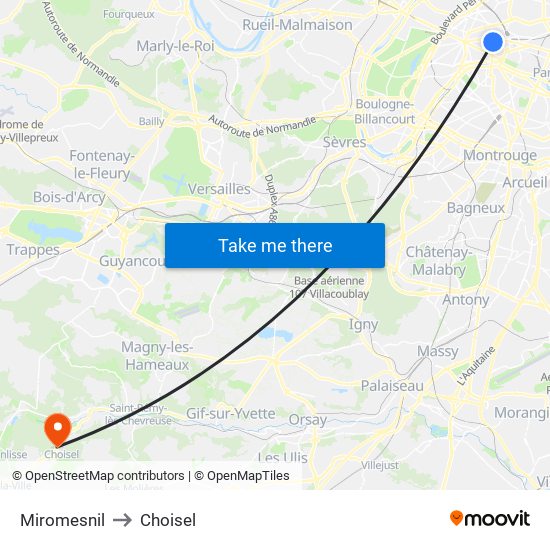 Miromesnil to Choisel map
