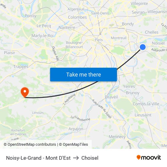 Noisy-Le-Grand - Mont D'Est to Choisel map