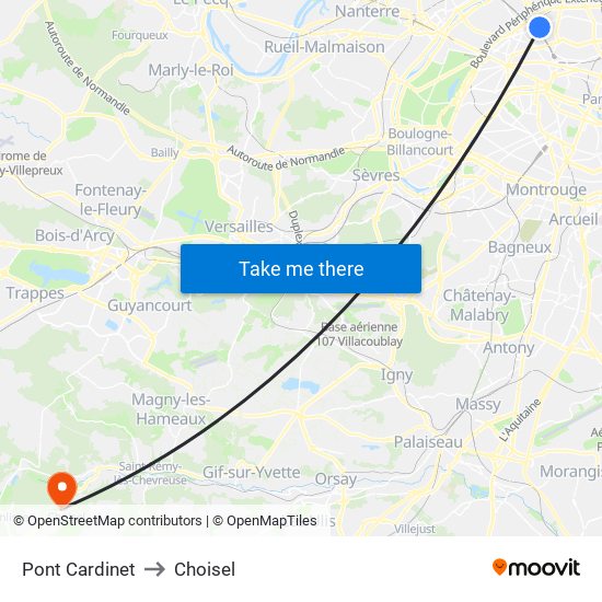 Pont Cardinet to Choisel map