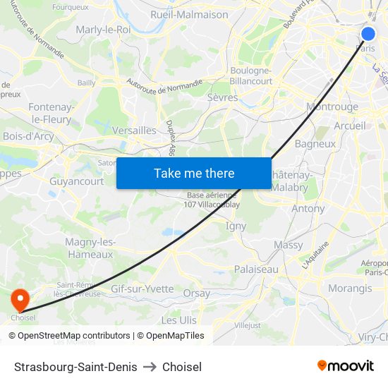 Strasbourg-Saint-Denis to Choisel map