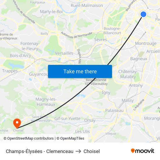 Champs-Élysées - Clemenceau to Choisel map