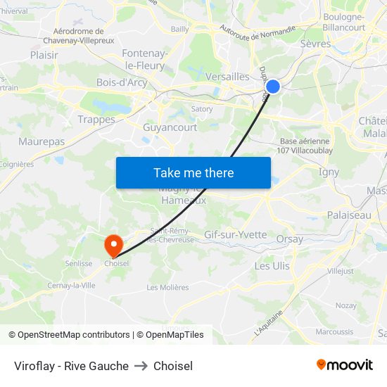 Viroflay - Rive Gauche to Choisel map