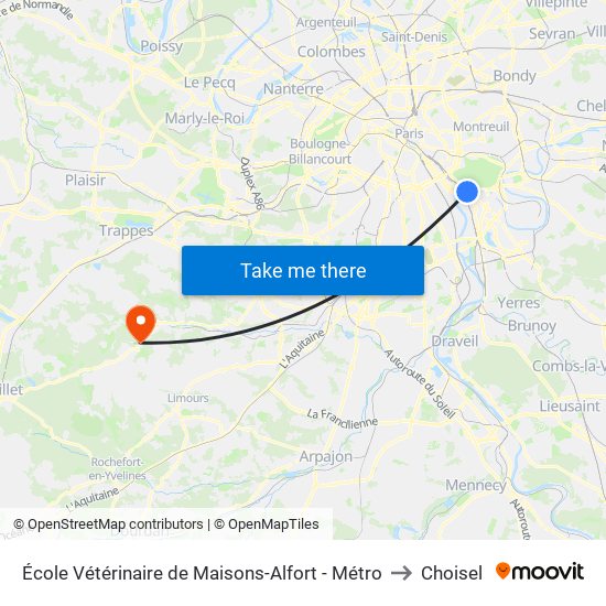 École Vétérinaire de Maisons-Alfort - Métro to Choisel map