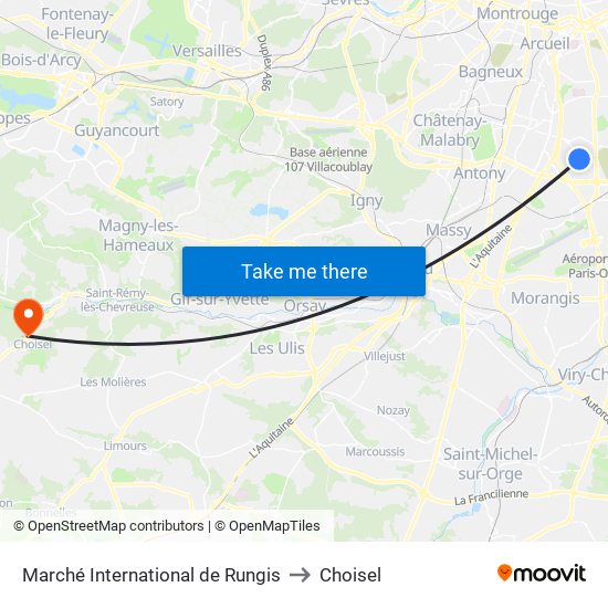 Marché International de Rungis to Choisel map