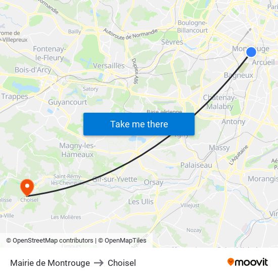 Mairie de Montrouge to Choisel map