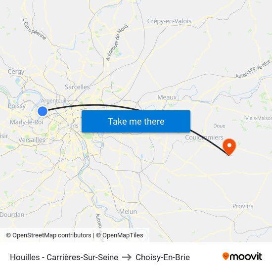 Houilles - Carrières-Sur-Seine to Choisy-En-Brie map