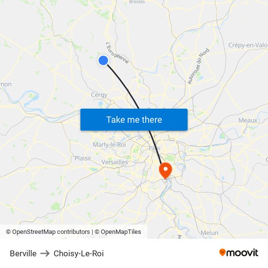 Berville to Choisy-Le-Roi map