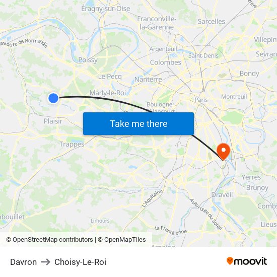 Davron to Choisy-Le-Roi map