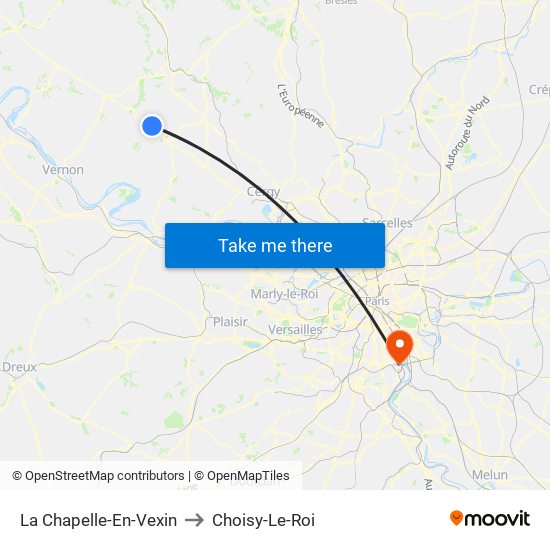 La Chapelle-En-Vexin to Choisy-Le-Roi map