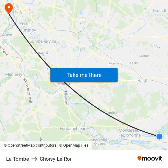 La Tombe to Choisy-Le-Roi map